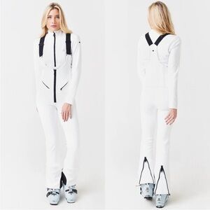 NWT Goldbergh Phoebe Salopette Ski Snow Suit in White Size US10 flaw